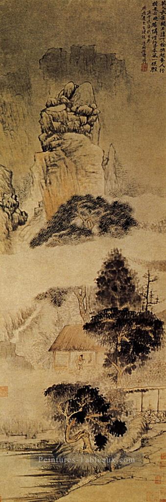 Shitao le poète ivre 1690 classique Peintures à l'huile